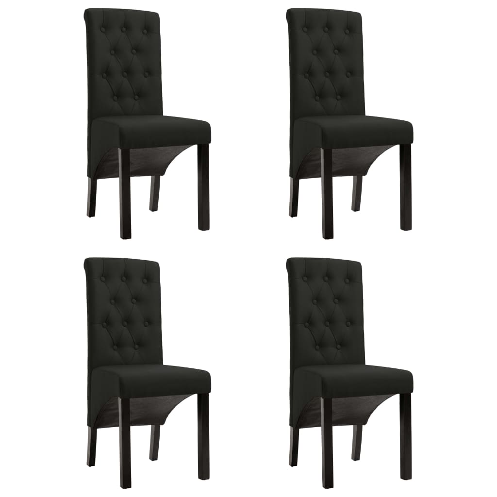 vidaXL Cadeiras de jantar 4 pcs tecido preto