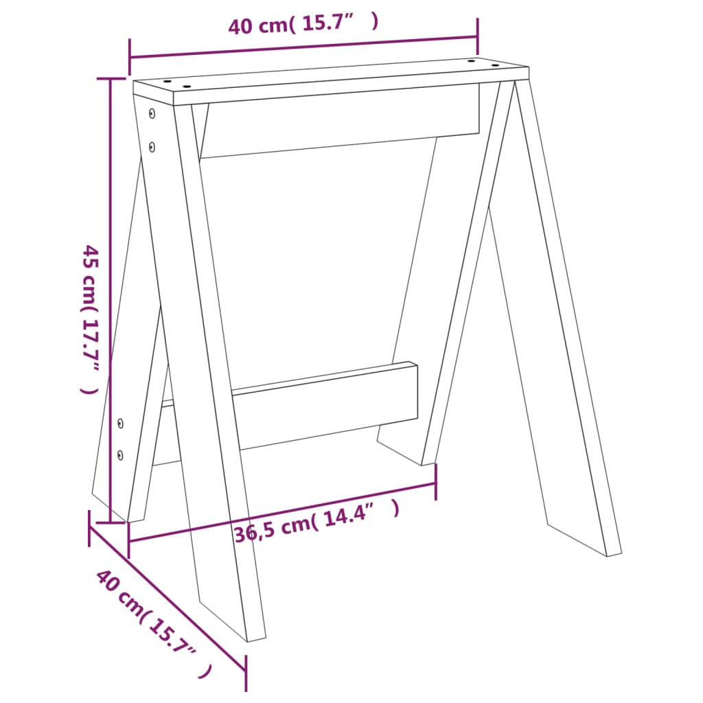 vidaXL Bancos 2 pcs 40x40x45 cm pinho maciço branco