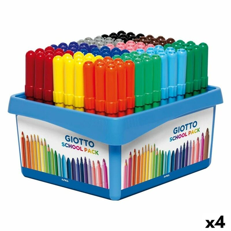 Giotto|Conjunto de Canetas de Feltro Giotto Turbo Maxi School Multicolor (4 Unidades) Giotto|Conjunto de Canetas de Feltro Giotto Turbo Maxi School Multicolor (4 Unidades)