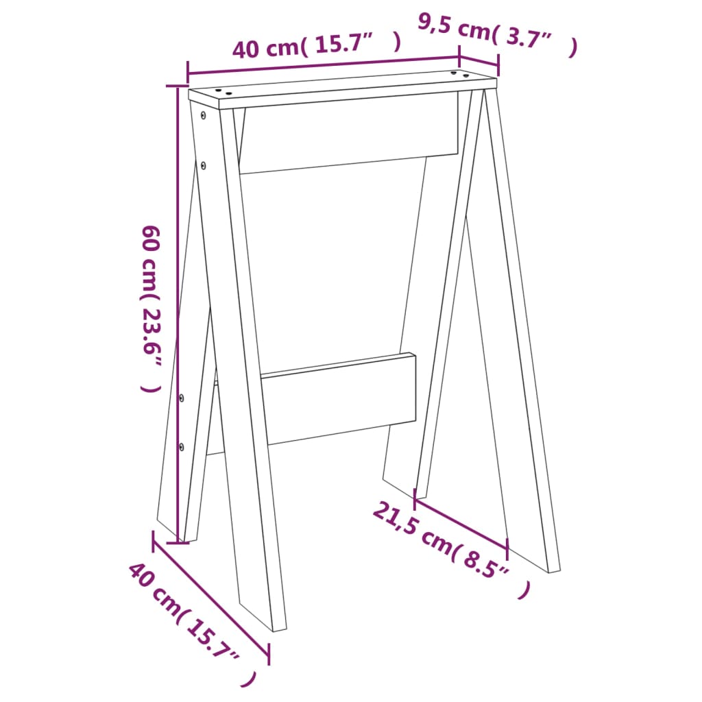 vidaXL Bancos 2 pcs 40x40x60 cm pinho maciço cinzento