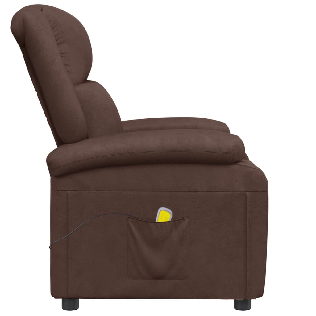 vidaXL Cadeira de massagens couro artificial castanho