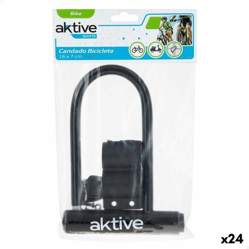 Aktive|Cadeado com chave Aktive Preto 19,5 x 12,5 x 2,8 cm 24 Unidades