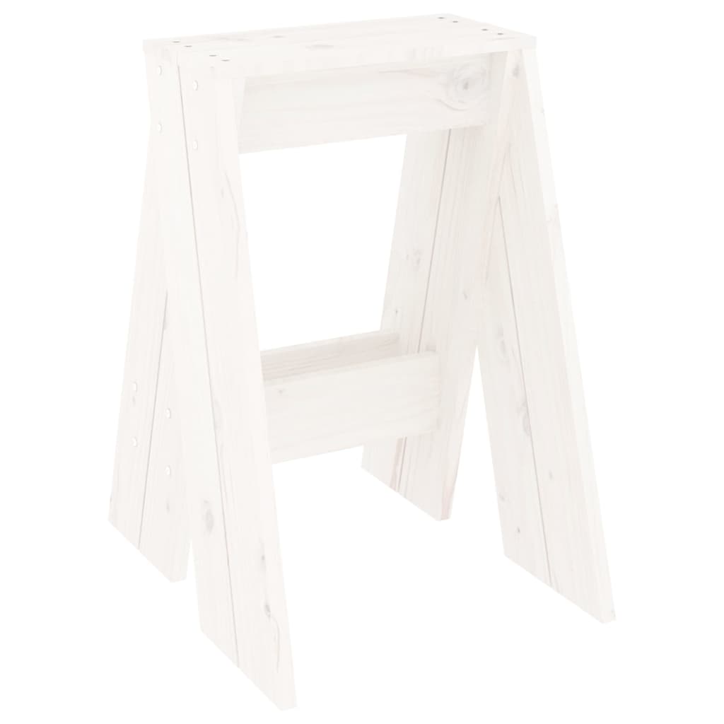 vidaXL Bancos 2 pcs 40x40x60 cm pinho maciço branco