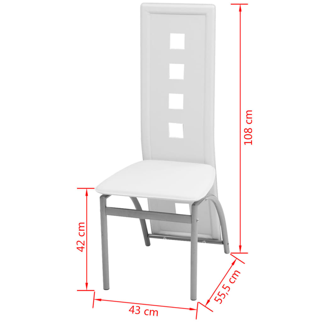 vidaXL Cadeiras de jantar 6 pcs couro artificial branco