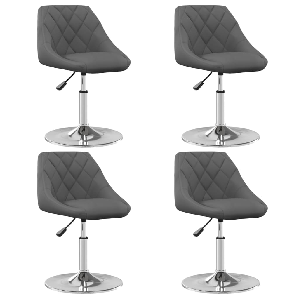 vidaXL Cadeiras de jantar giratórias 4 pcs veludo cinzento-escuro