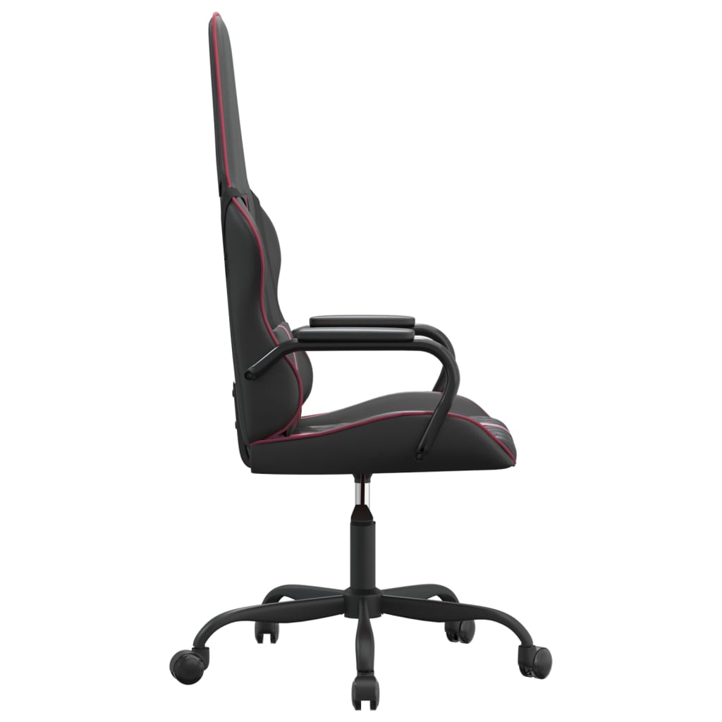 vidaXL Cadeira gaming massagens couro artificial vermelho-tinto/preto