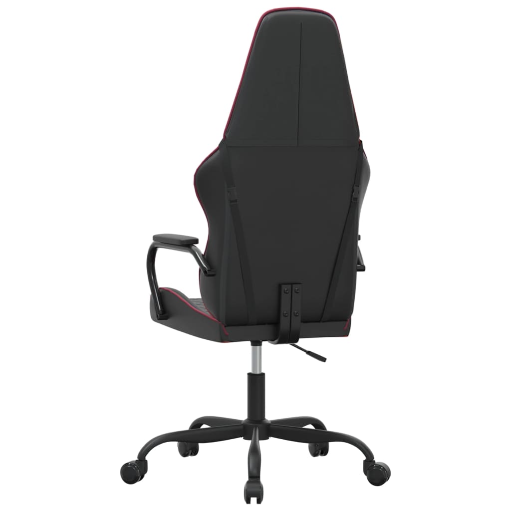 vidaXL Cadeira gaming massagens couro artificial vermelho-tinto/preto