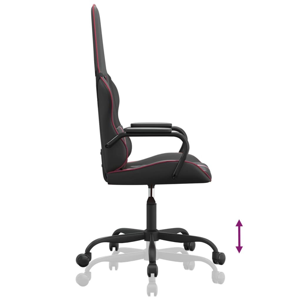 vidaXL Cadeira gaming massagens couro artificial vermelho-tinto/preto