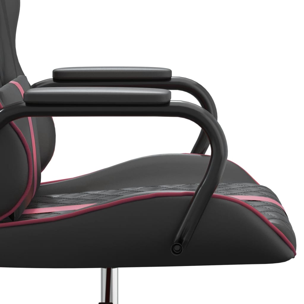 vidaXL Cadeira gaming massagens couro artificial vermelho-tinto/preto