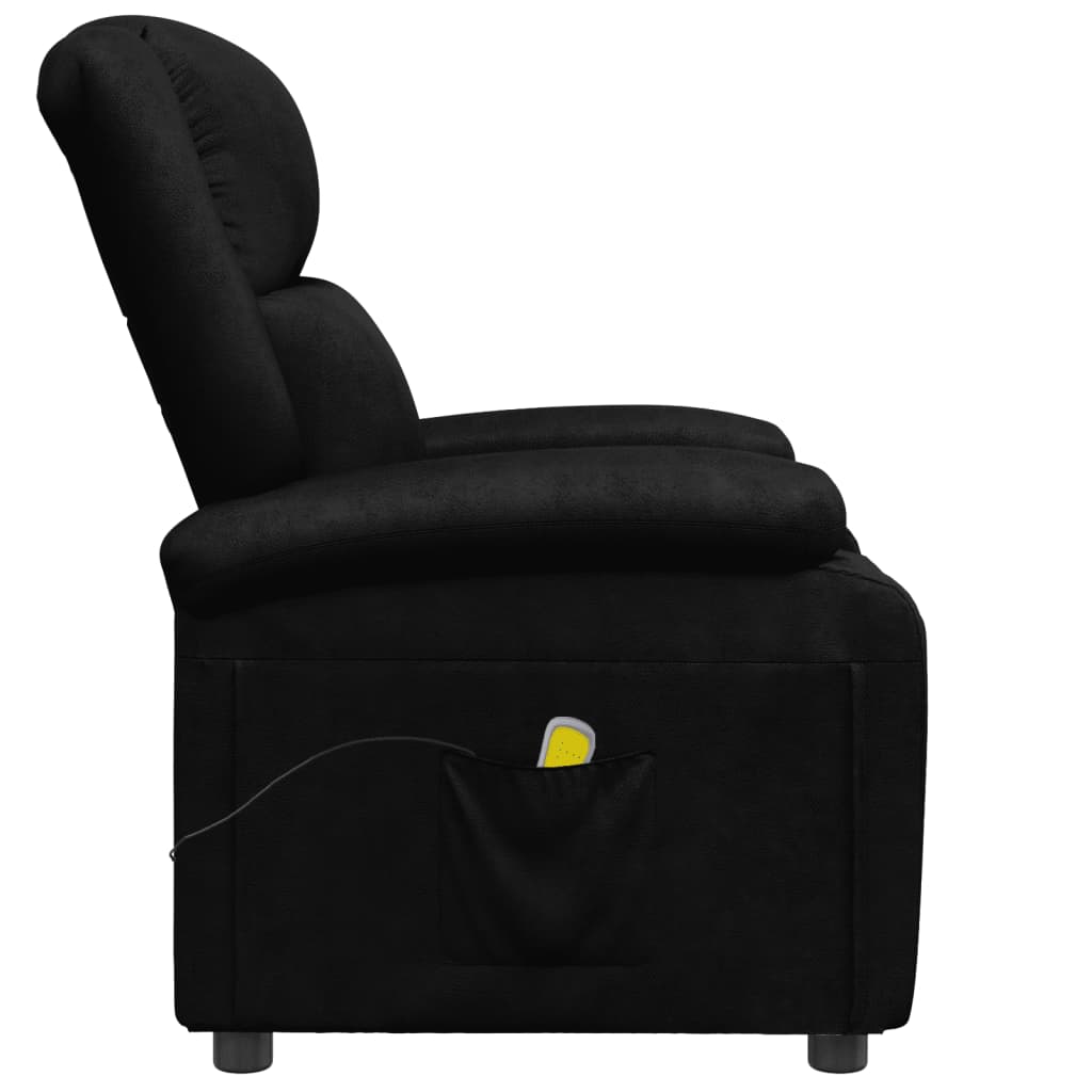 vidaXL Poltrona de massagens couro artificial preto