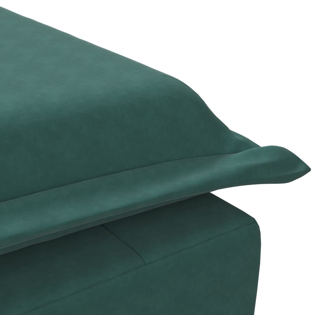 vidaXL Chaise lounge de massagem com rolo tecido verde-escuro