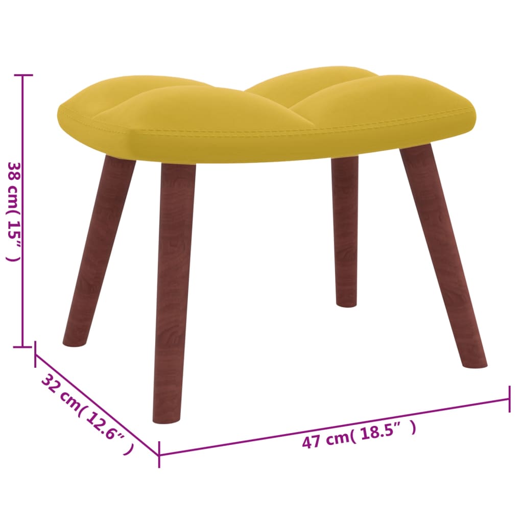 vidaXL Cadeira de descanso com banco veludo amarelo mostarda