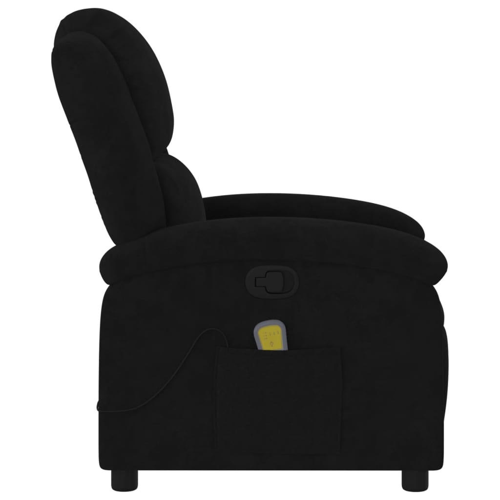 vidaXL Poltrona de massagens reclinável veludo preto