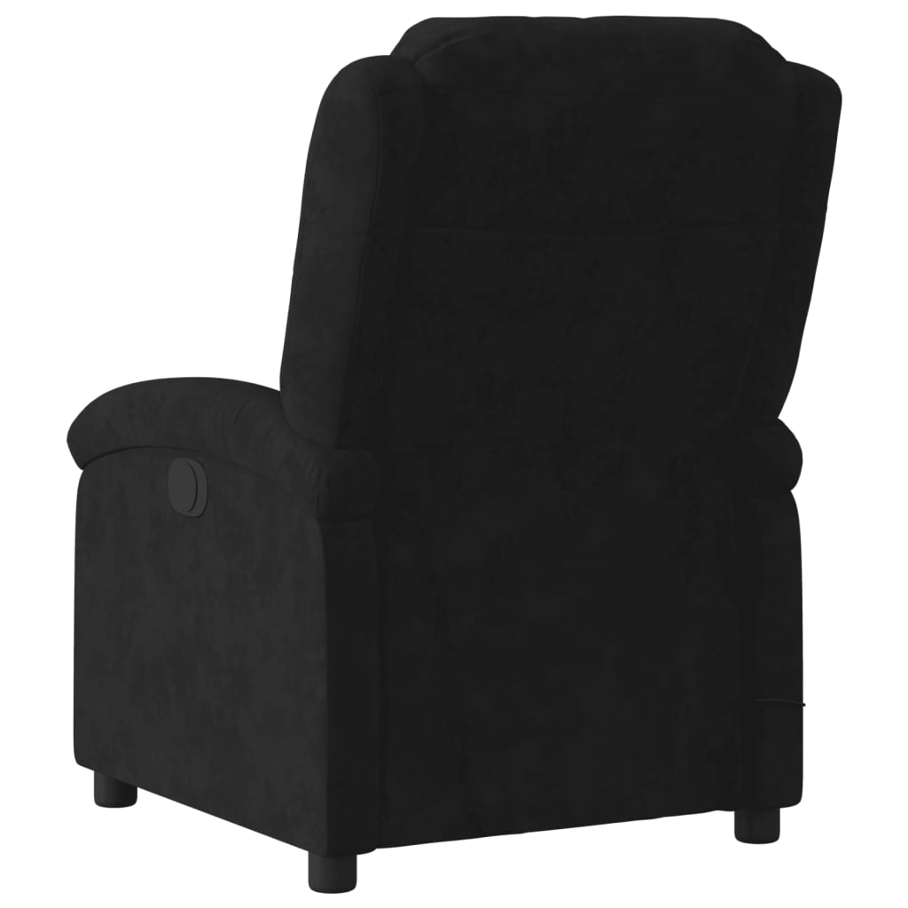 vidaXL Poltrona de massagens reclinável veludo preto