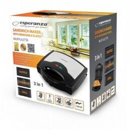 Esperanza|Sanduicheira Esperanza EKT005 Preto Cinzento 700 W