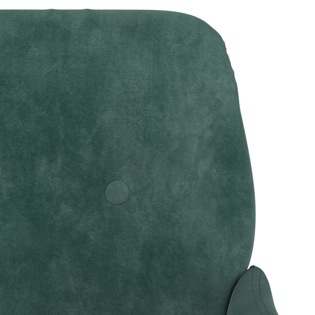 vidaXL Cadeira c/ apoio de braços 62x79x79 cm veludo verde-escuro