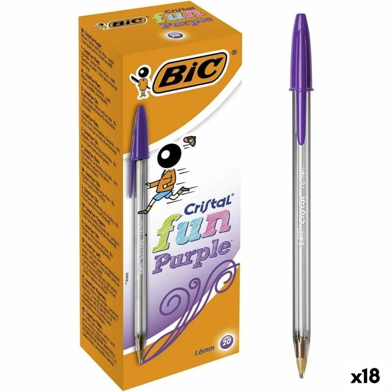 Bic|Conjunto de Canetas Bic Cristal Fun Violeta 1,6 mm (18 Unidades)