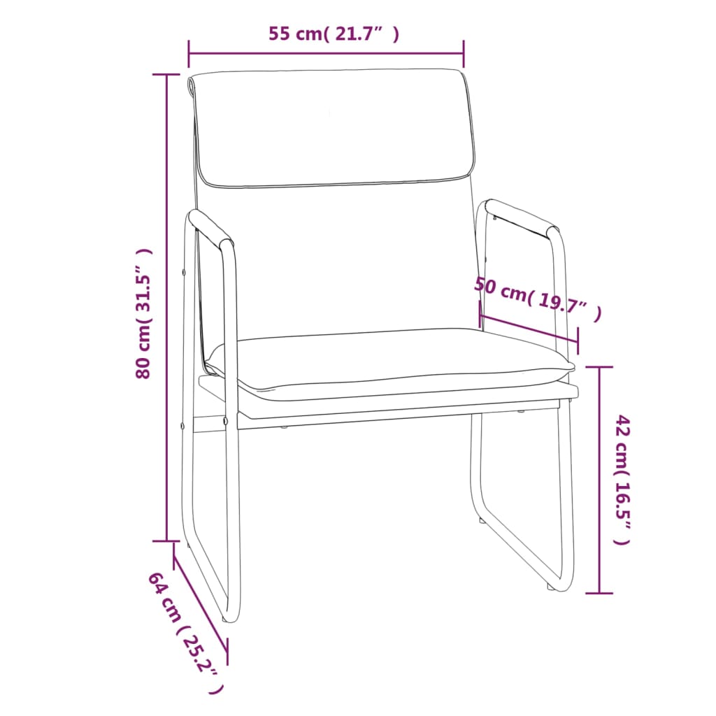 vidaXL Cadeira lounge 55x64x80 cm couro artificial cinzento