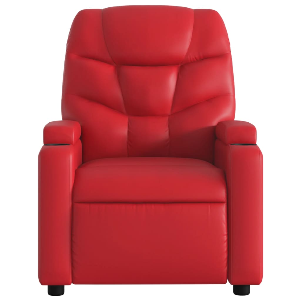 vidaXL Poltrona reclinável couro artificial vermelho