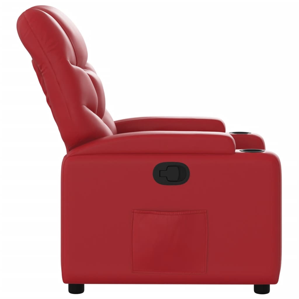 vidaXL Poltrona reclinável couro artificial vermelho