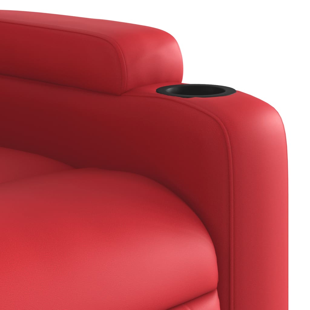 vidaXL Poltrona de massagens reclinável couro artificial vermelho