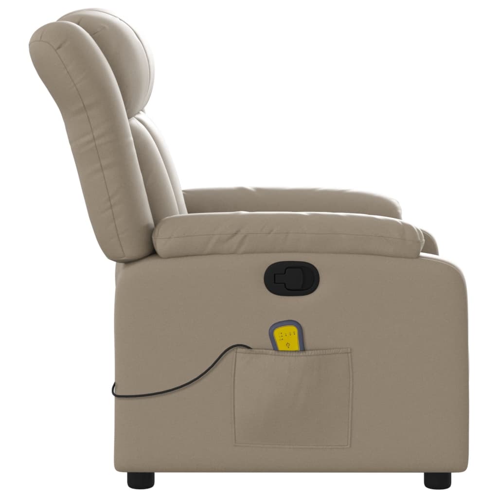 vidaXL Poltrona de massagens reclinável couro artificial cappuccino