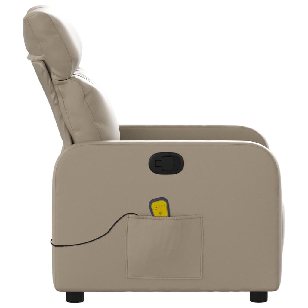 vidaXL Poltrona de massagens reclinável couro artificial cappuccino