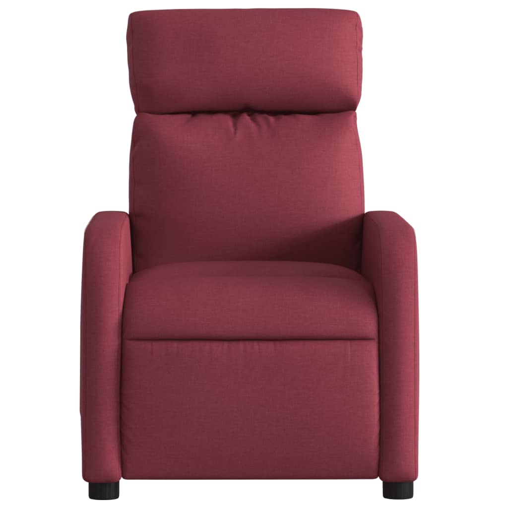 vidaXL Poltrona de massagens reclinável tecido vermelho tinto