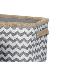 Conjunto de Cestas DKD Home Decor Branco Cinzento Juta Jute Zig-zag Boho 36 x 31 x 20 cm 3 Peças