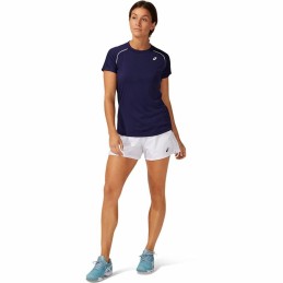 Camisola de Manga Curta Mulher Asics Court Piping Azul