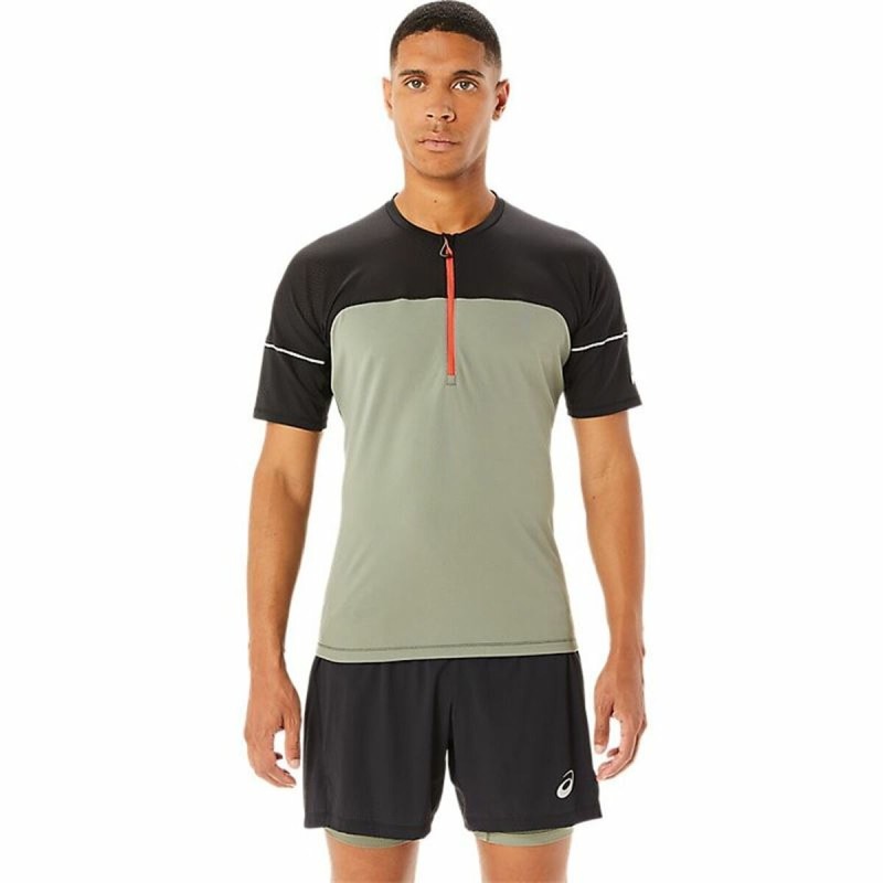 Camisola de Manga Curta Homem Asics Fujitrail Top Verde