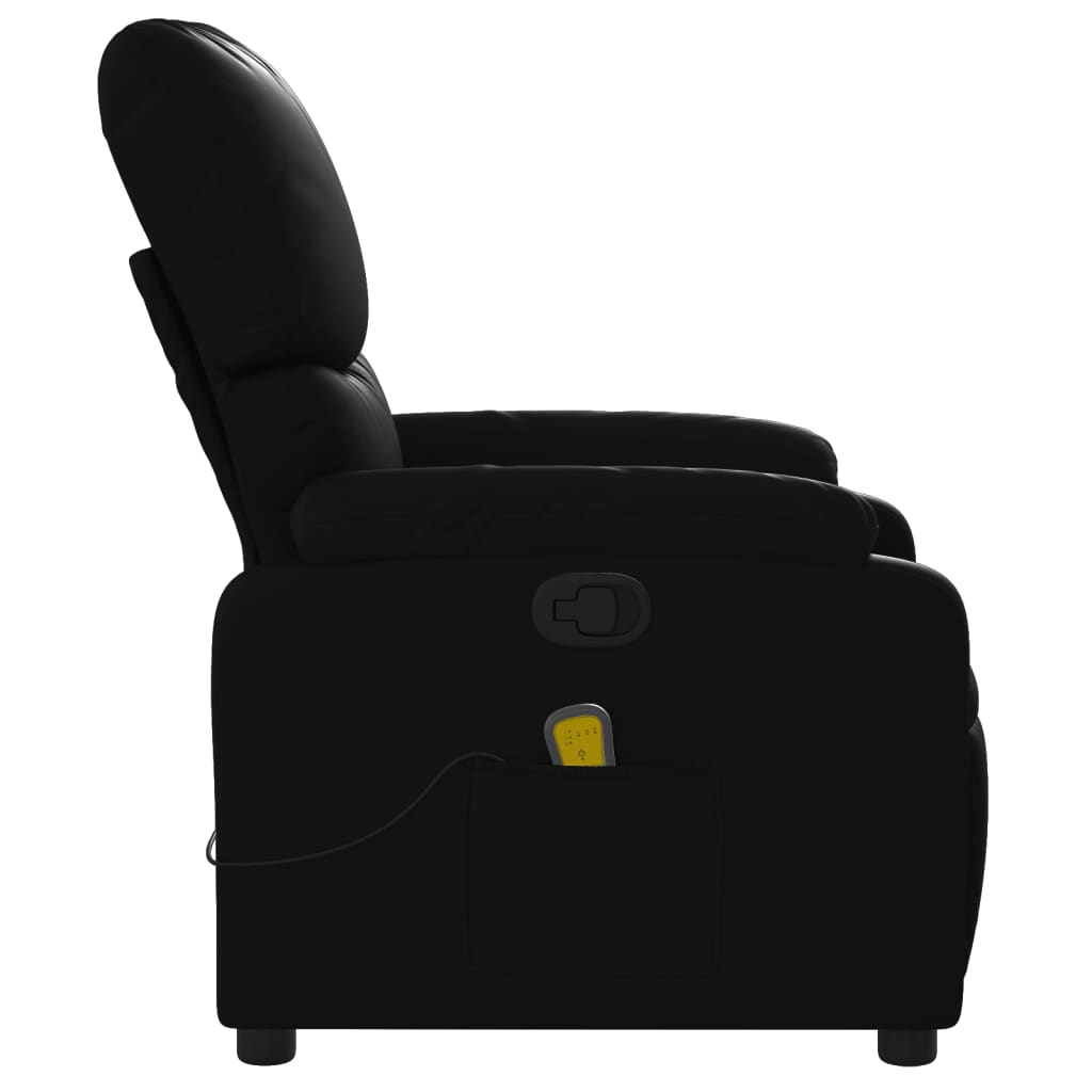 vidaXL Poltrona de massagens reclinável couro artificial preto