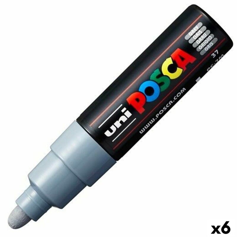 POSCA|Marcador POSCA PC-7M Cinzento (6 Unidades) POSCA|Marcador POSCA PC-7M Cinzento (6 Unidades)