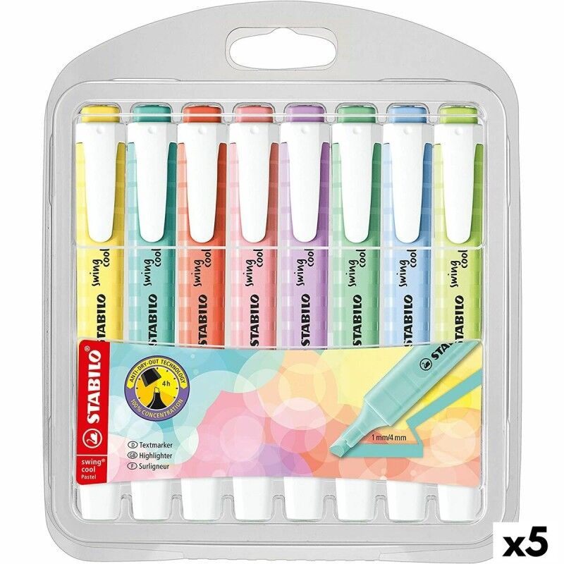 Stabilo|Conjunto de Marcadores Fluorescentes Stabilo Swing Cool Pastel Multicolor (5 Unidades) Stabilo|Conjunto de Marcadores Fluorescentes Stabilo Swing Cool Pastel Multicolor (5 Unidades)