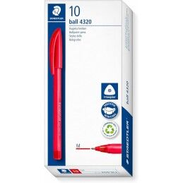 Staedtler|Conjunto de Canetas Staedtler Ball 4320 Vermelho 1 mm (100 Unidades)