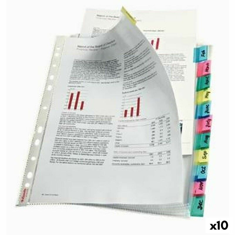 Esselte|Capas Esselte Index Pockets 12 Folhas Polipropileno Transparente A4 (10 Unidades) Esselte|Capas Esselte Index Pockets 12 Folhas Polipropileno Transparente A4 (10 Unidades)