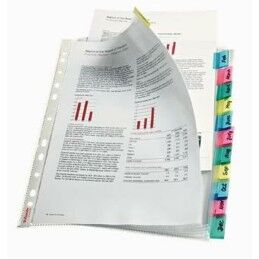 Esselte|Capas Esselte Index Pockets 12 Folhas Polipropileno Transparente A4 (10 Unidades)