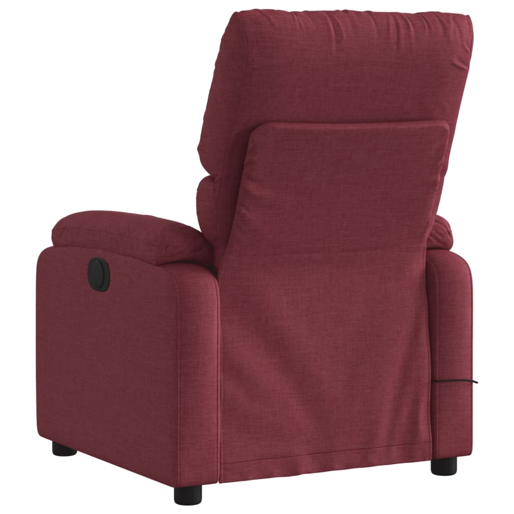 vidaXL Poltrona de massagens reclinável tecido vermelho tinto