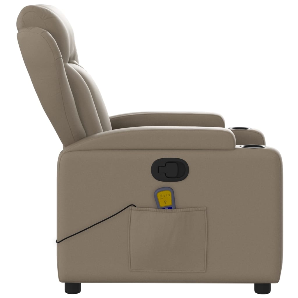 vidaXL Poltrona de massagens reclinável couro artificial cappuccino