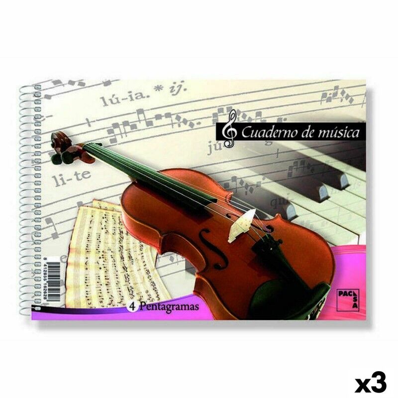 Pacsa|Bloco de Música Pacsa A4 20 Folhas 20 Peças (3 Unidades)