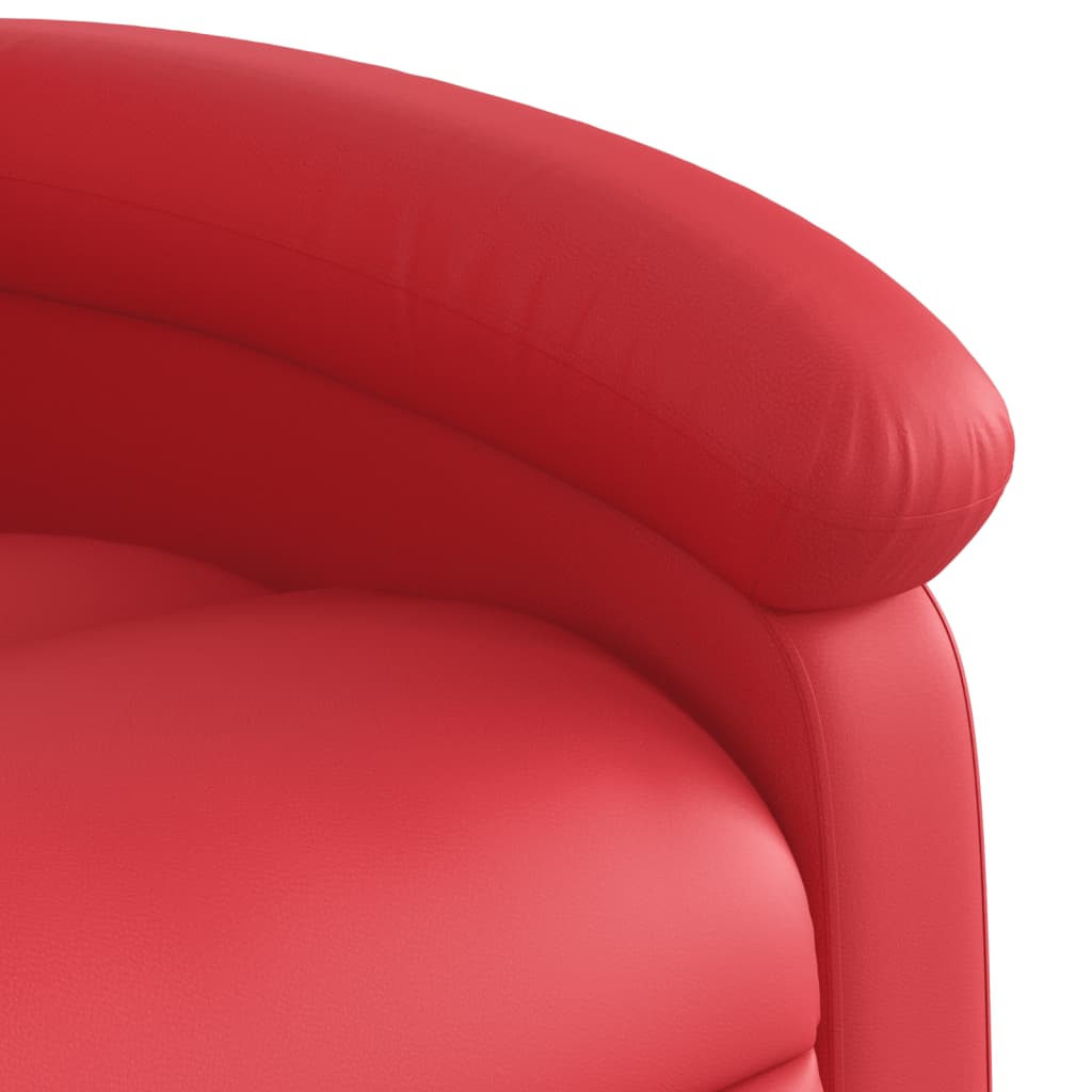 vidaXL Poltrona massagens reclinável elevatória couro artif. vermelho