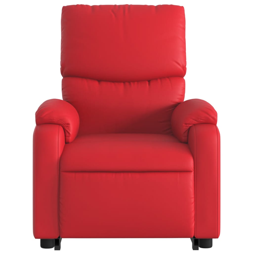 vidaXL Poltrona massagens reclinável elevatória couro artif. vermelho