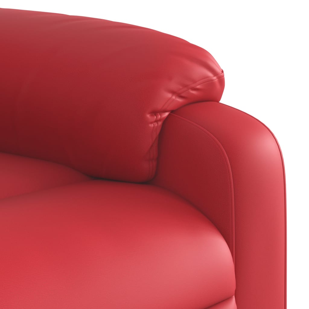 vidaXL Poltrona massagens reclinável elevatória couro artif. vermelho