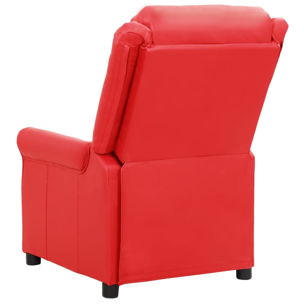 vidaXL Poltrona reclinável couro artificial vermelho