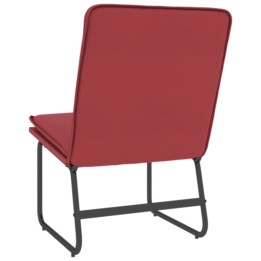 vidaXL Cadeira lounge 54x75x76 cm couro artificial vermelho tinto