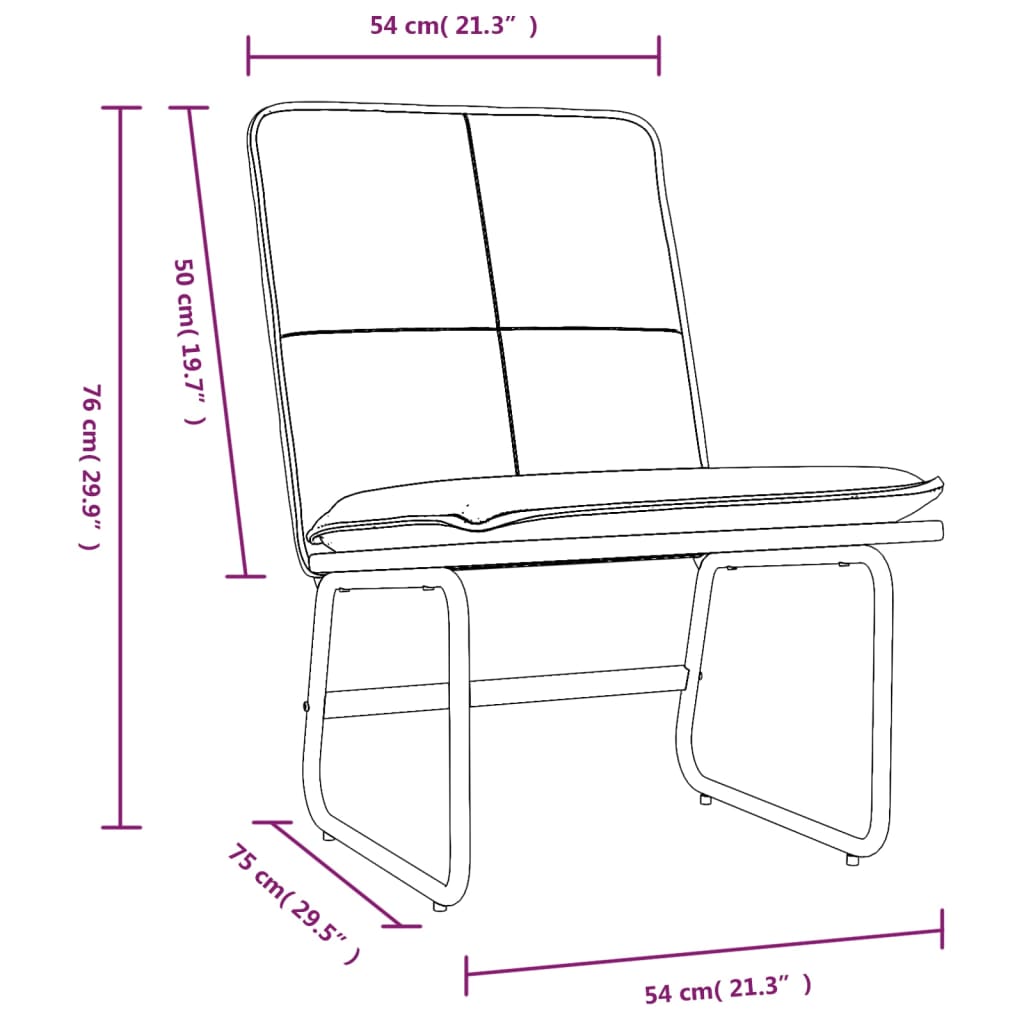 vidaXL Cadeira lounge 54x75x76 cm couro artificial vermelho tinto