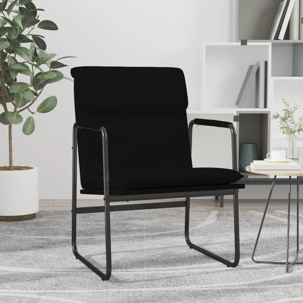 vidaXL Cadeira lounge 55x64x80 cm couro artificial preto