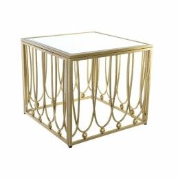 Home ESPRIT|Mesa de apoio Home ESPRIT Preto Natural Cristal Abeto 46 x 46 x 55,5 cm