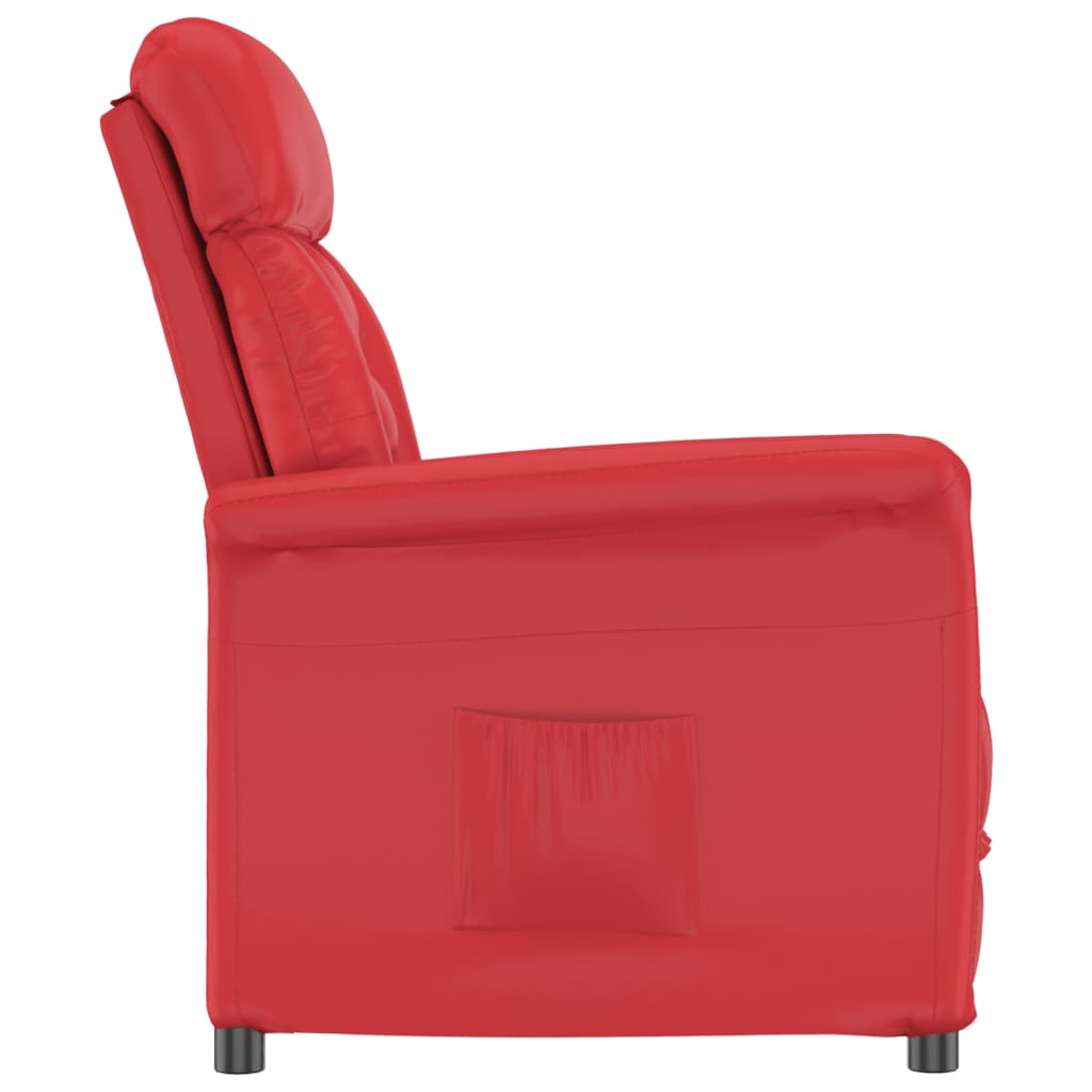 vidaXL Poltrona reclinável couro artificial vermelho