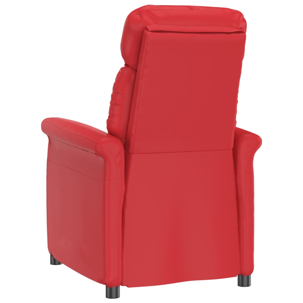 vidaXL Poltrona reclinável couro artificial vermelho